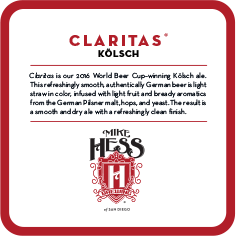 Mike Hess Brewing Claritas Coaster Text Side