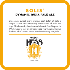 Mike Hess Brewing Solis Coaster Text Side
